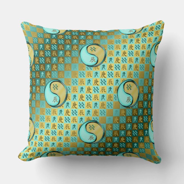 Coussin Verseau & Dragon de Métal (Recto)