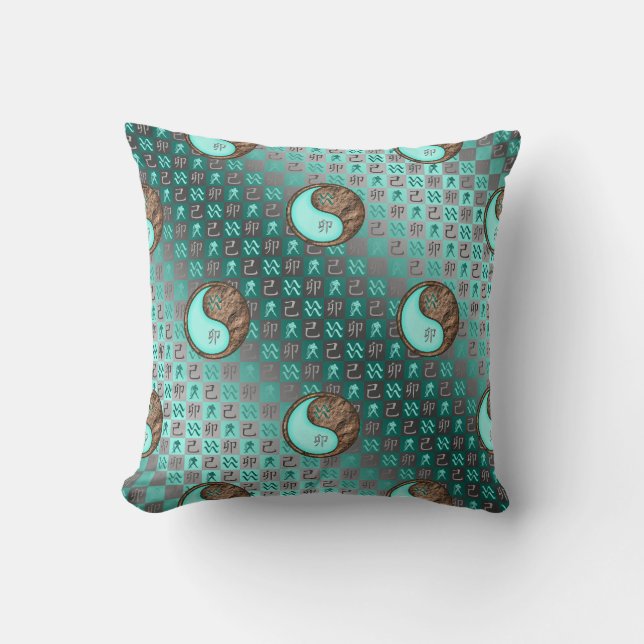 Coussin Verseau & Lapin de Terre (Recto)