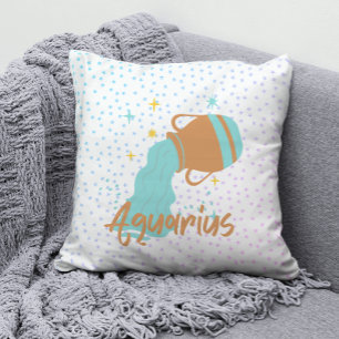 Coussin Verseau Moderne Porteur d'Eau Zodiaque