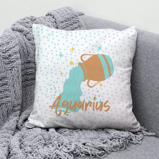 Coussin Verseau Moderne Porteur d'Eau Zodiaque  (Créateur téléchargé)
