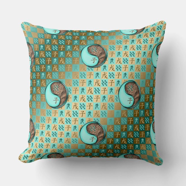 Coussin Verseau & Rat de Terre (Recto)