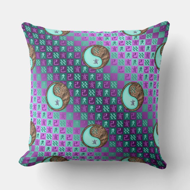 Coussin Verseau & Sanglier de Terre (Recto)