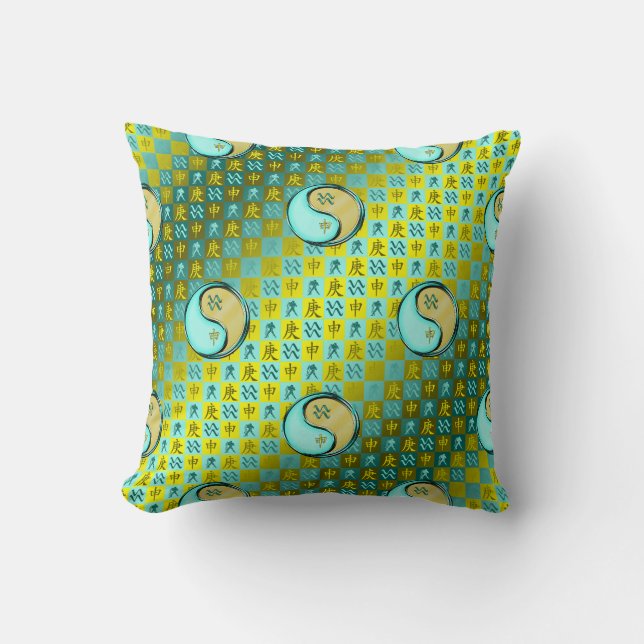 Coussin Verseau & Singe de Métal (Recto)