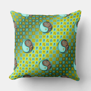 Coussin Verseau & Singe de Terre