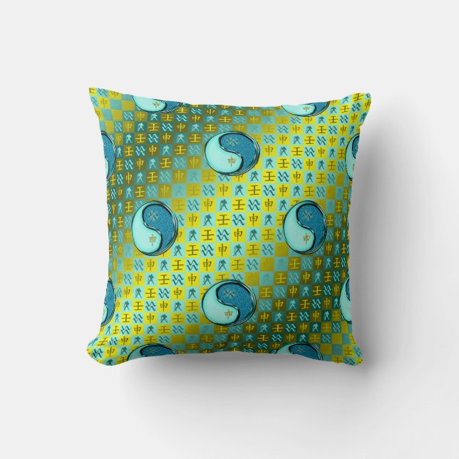 Coussin Verseau & Singe d'eau (Recto)