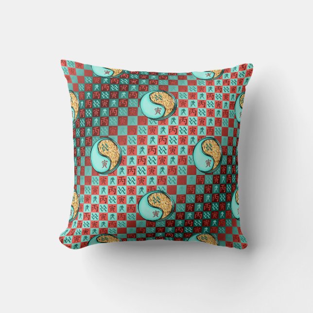 Coussin Verseau & Tigre de Feu (Recto)