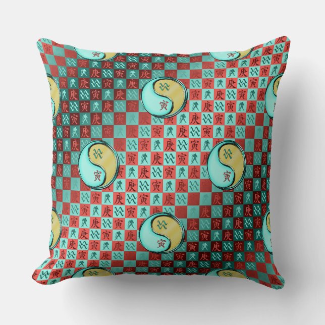 Coussin Verseau & Tigre de Métal (Recto)