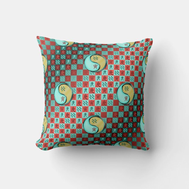 Coussin Verseau & Tigre de Métal (Recto)