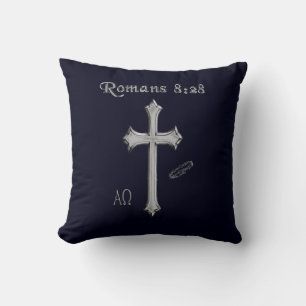 Coussin verset biblique chrétien Romains 8:28
