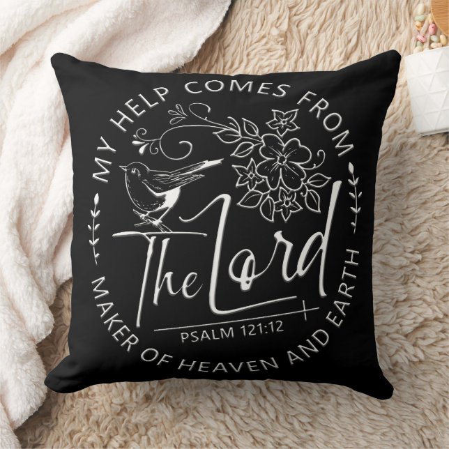 Coussin Verset biblique chrétienne inspirant (Couverture)