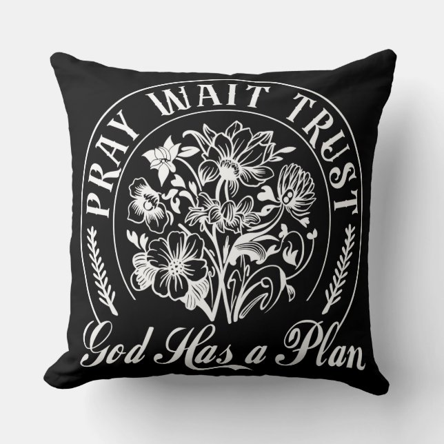 Coussin Verset biblique chrétienne inspirant (Recto)