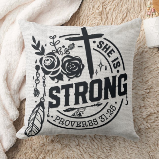 Coussin Verset biblique chrétienne inspirant (Couverture)