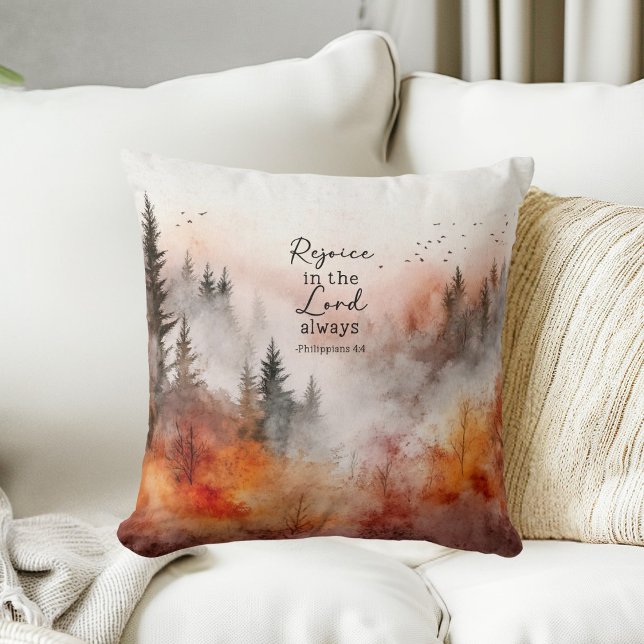 Coussin Verset biblique inspirant Philippiens 4:4 Nature  (Créateur téléchargé)