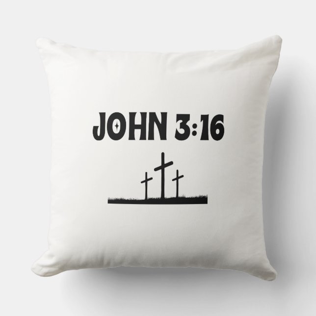 Coussin Verset biblique Jean 3:16 (Recto)