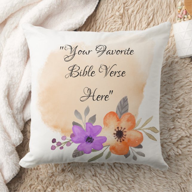 Coussin Verset biblique personnalisé sur l'Arrière - plan  (Couverture)