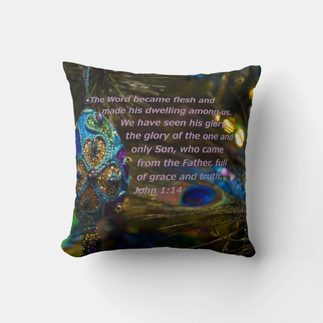 Coussin Verset de la Bible Bleue Victorienne (Recto)