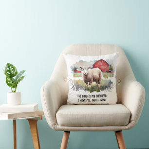 Coussin Verset Religieux Avec Mouton