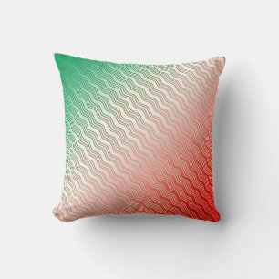 Coussin Vert argenté rouge