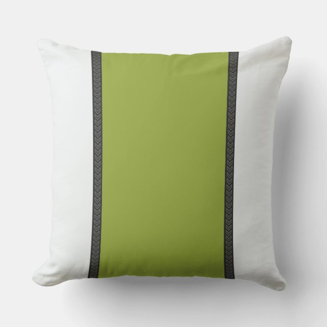 Coussin Vert, blanc et gris (Recto)
