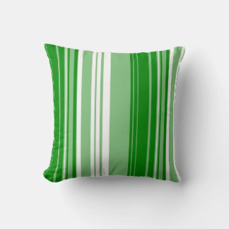 Coussin Vert, Blanc Retro Stripes Art Design Abstrait