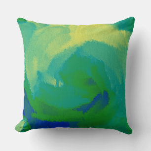 Coussin Vert bleu jaune Abstrait