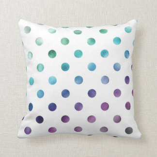 Coussin Vert bleu violet Arc-en-ciel Métallurgique Faux Fo