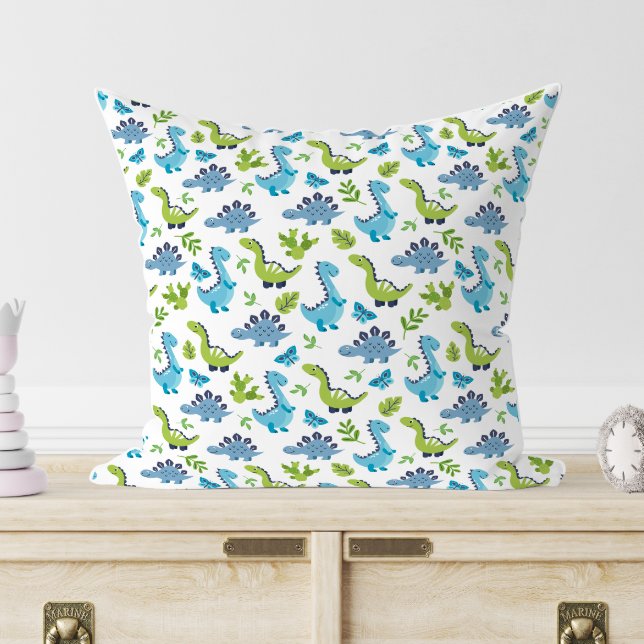 Coussin Vert BLUE Dinosaur Motif chambre enfant (Créateur téléchargé)