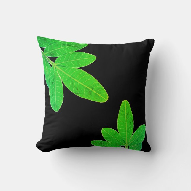 Coussin vert brésilien saint feuille oreiller (Recto)