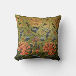 Coussin Vert brocade chinois
