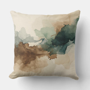 Coussin Vert Chasseur Moderne Brun Sauge Beige Abstrait