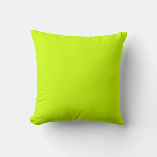 coussin vert citron clair solide (Recto)