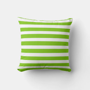 Coussin Vert clair et rayures blanches