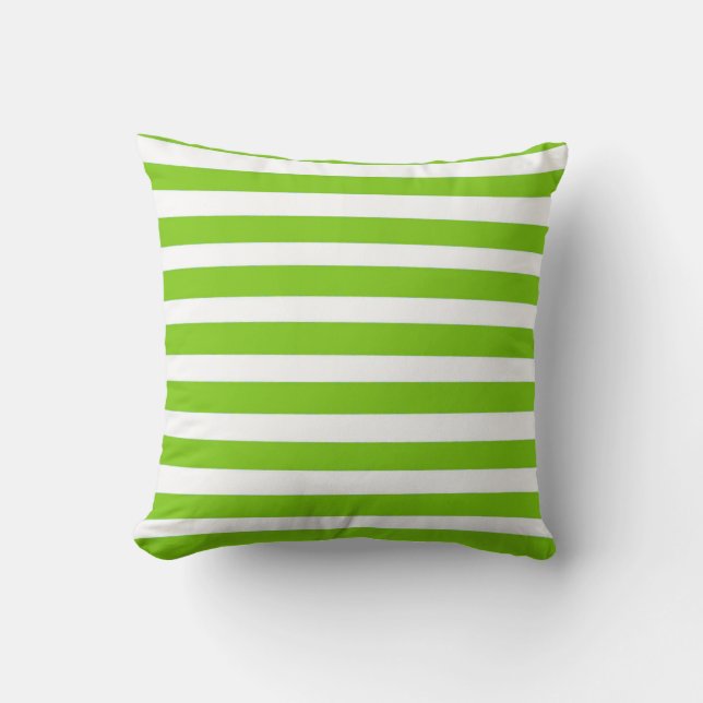 Coussin Vert clair et rayures blanches (Recto)
