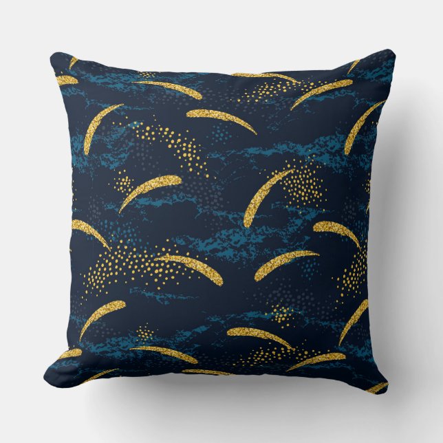 Coussin Vert Cosmique Et Or  (Recto)