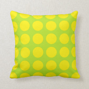 Coussin Vert de chaux jaune de pois