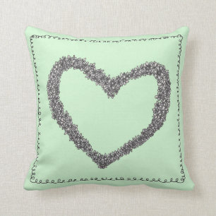 Coussin vert de coeur de Seafoam