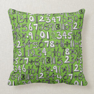 Coussin vert de griffonnage de maths