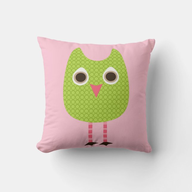 Coussin vert de hibou de bébé (Recto)