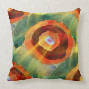 Coussin vert de l'eau d'abrégé sur texture d'art, orange
