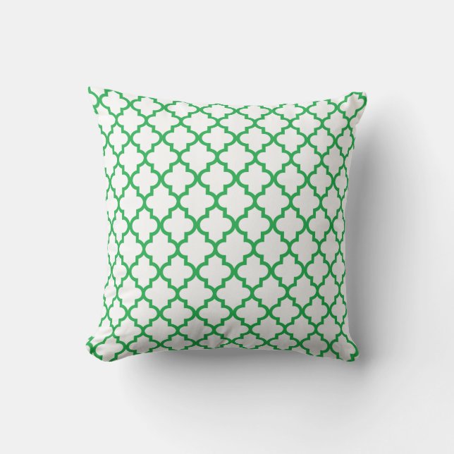 Coussin vert de motif de trellis de Kelly (Recto)
