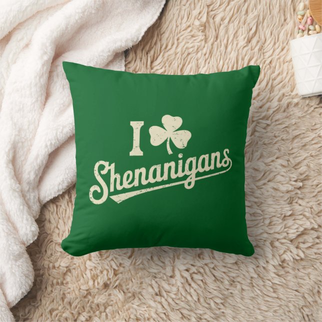 Coussin Vert Drôle Irlandais Patty's Trèfle Saint-Patrick  (Couverture)