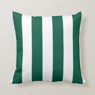Coussin Vert émeraude et blanc rayé