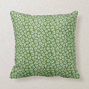 Coussin vert et blanc chic de motif d'empreinte de