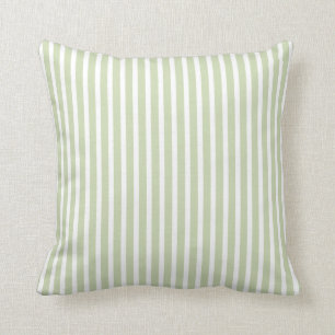 Coussin vert et blanc de rayure