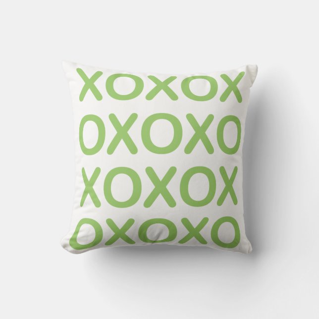 Coussin vert et blanc de XOXO (Recto)