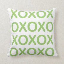 Coussin vert et blanc de XOXO