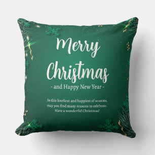Coussin Vert et blanc Fête de Noël simple Meilleur 20" x20