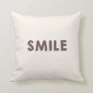 Coussin Vert et brun de tableau d'oreiller de sourire