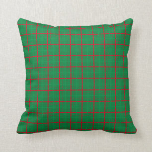 Coussin vert et rouge de Noël de plaid