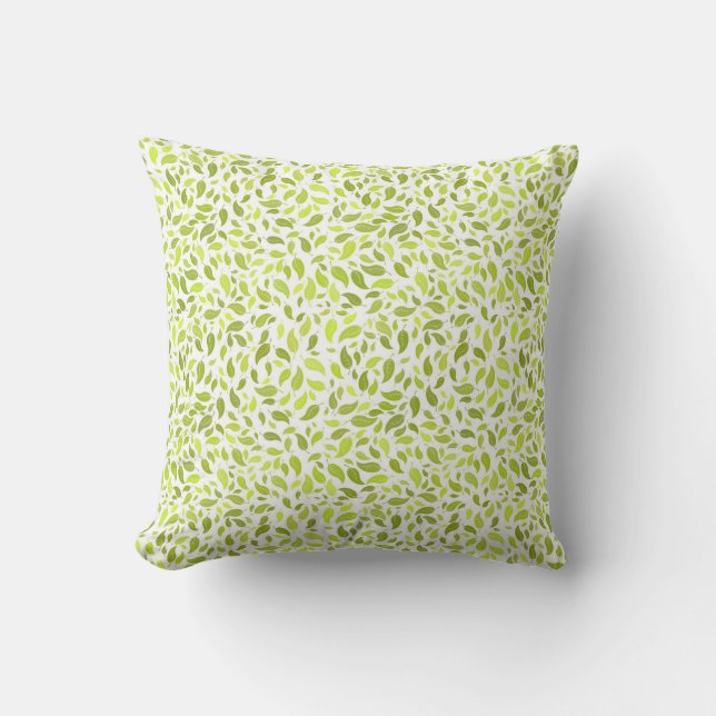 Coussin Vert Feuille Nature Imprimer, Plante Motif feuille (Recto)